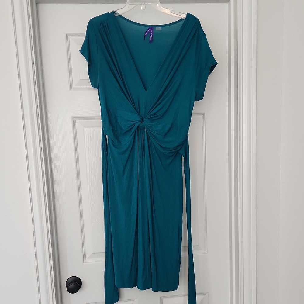 Seraphine Green Knot Front Maternity Dress